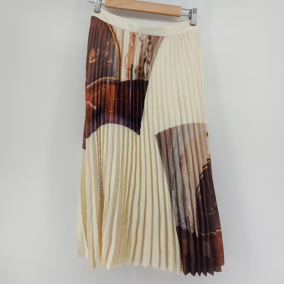 Mo & Co Edition Platnium pleated midi skirt with ballet dance print Size Medium - Picture 5 of 8